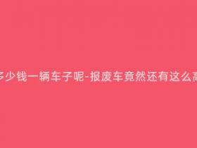 报废车能卖多少钱一辆车子呢-报废车竟然还有这么高的卖价?!
