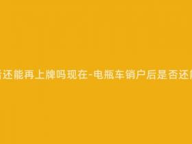电瓶车销户后还能再上牌吗现在-电瓶车销户后是否还能重新上牌?