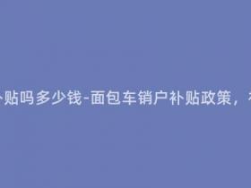 面包车销户有补贴吗多少钱-面包车销户补贴政策,补贴金额多少?