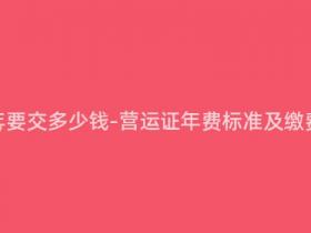 营运证一年要交多少钱-营运证年费标准及缴费方法简介