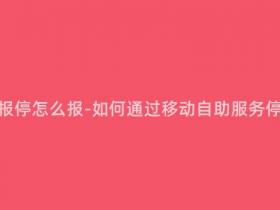移动手机卡报停怎么报-如何通过移动自助服务停用手机卡?