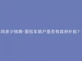 面包车销户有补贴吗多少钱啊-面包车销户是否有政府补贴?补贴金额是多少?