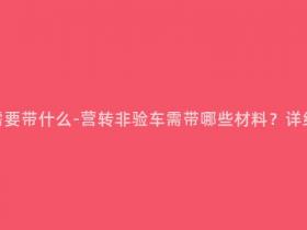 营转非验车需要带什么-营转非验车需带哪些材料?详细清单分享!