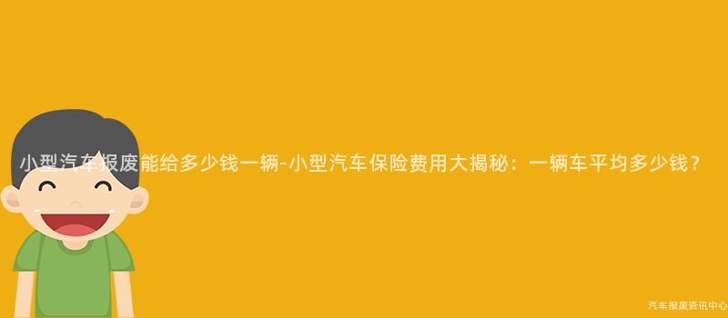 小型汽车报废能给多少钱一辆-小型汽车保险费用大揭秘：一辆车平均多少钱？