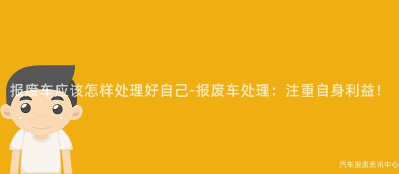 报废车应该怎样处理好自己-报废车处理：注重自身利益！