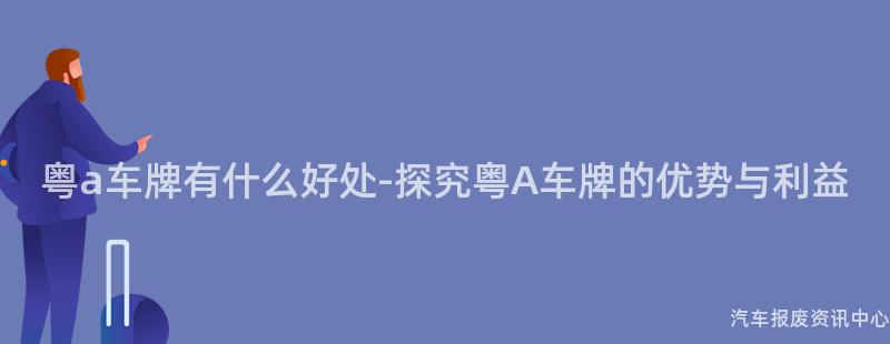 粤a车牌有什么好处-探究粤A车牌的优势与利益