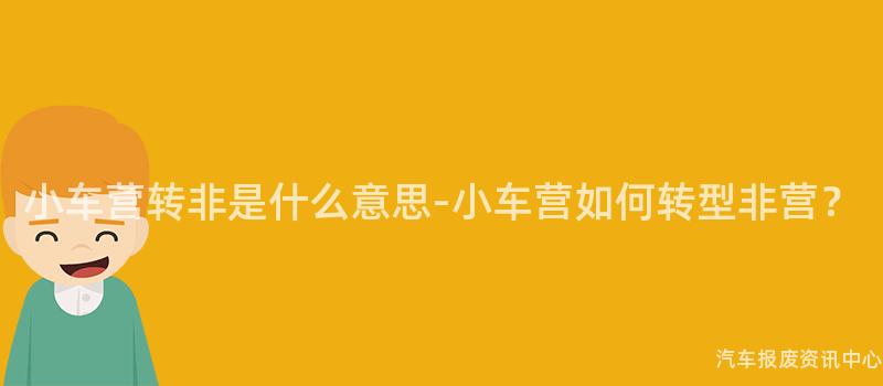 小车营转非是什么意思-小车营如何转型非营？