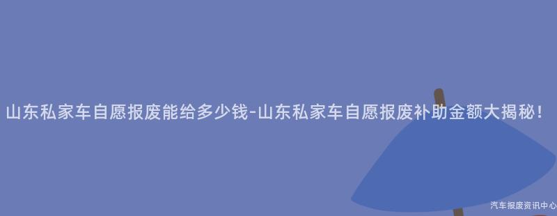 山东私家车自愿报废能给多少钱-山东私家车自愿报废补助金额大揭秘！