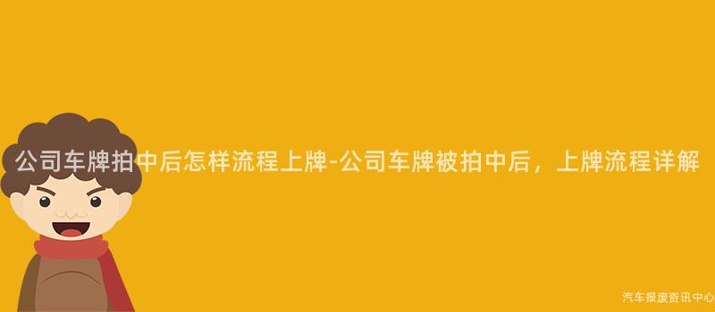 公司车牌拍中后怎样流程上牌-公司车牌被拍中后，上牌流程详解