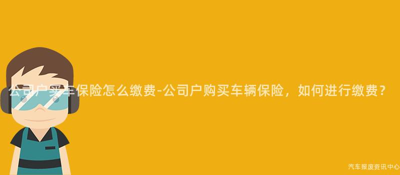 公司户买车保险怎么缴费-公司户购买车辆保险，如何进行缴费？
