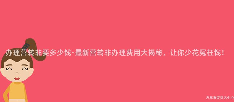办理营转非要多少钱-最新营转非办理费用大揭秘，让你少花冤枉钱！