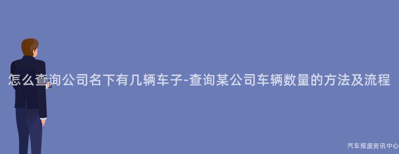 怎么查询公司名下有几辆车子-查询某公司车辆数量的方法及流程