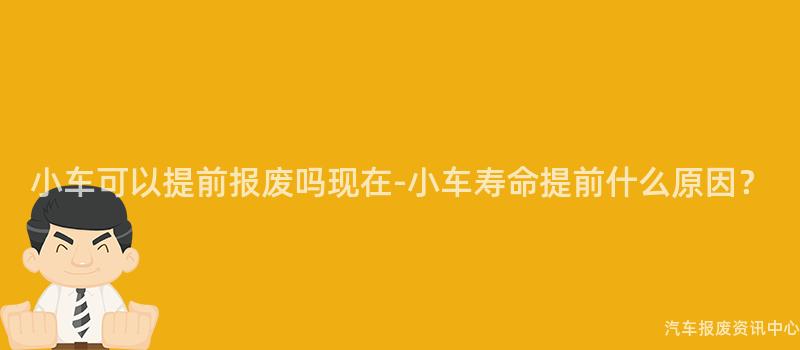小车可以提前报废吗现在-小车寿命提前什么原因？