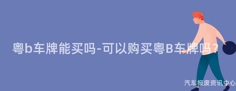 粤b车牌能买吗-可以购买粤B车牌吗？