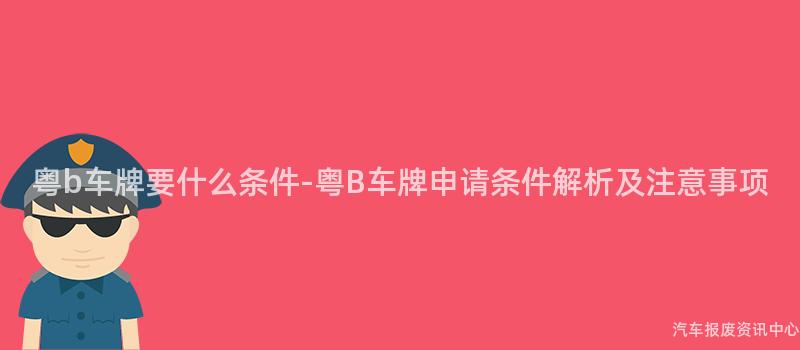 粤b车牌要什么条件-粤B车牌申请条件解析及注意事项