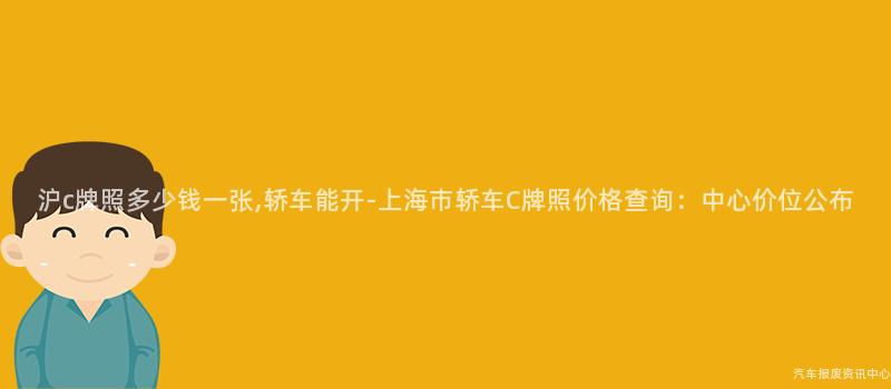 沪c牌照多少钱一张,轿车能开-上海市轿车C牌照价格查询：中心价位公布