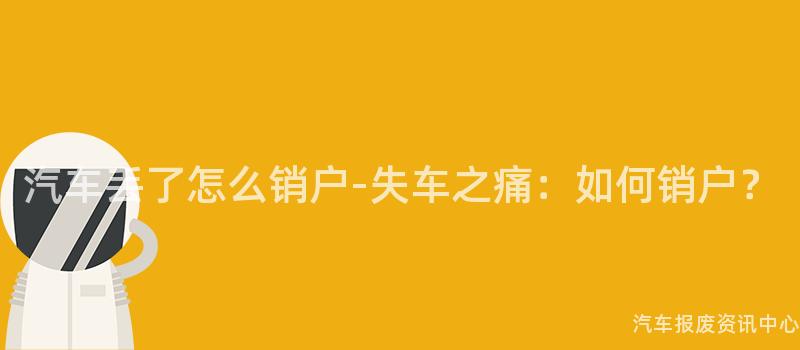汽车丢了怎么销户-失车之痛：如何销户？