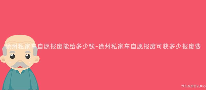 徐州私家车自愿报废能给多少钱-徐州私家车自愿报废可获多少报废费