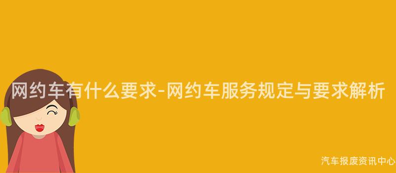 网约车有什么要求-网约车服务规定与要求解析