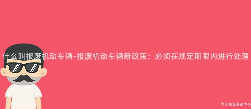 什么叫报废机动车辆-报废机动车辆新政策：必须在规定期限内进行处理