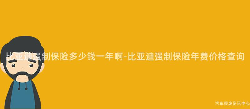 比亚迪强制保险多少钱一年啊-比亚迪强制保险年费价格查询