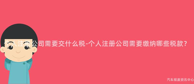 个人注册公司需要交什么税-个人注册公司需要缴纳哪些税款？