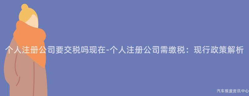 个人注册公司要交税吗现在-个人注册公司需缴税：现行政策解析