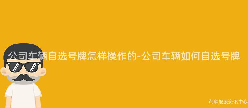 公司车辆自选号牌怎样操作的-公司车辆如何自选号牌