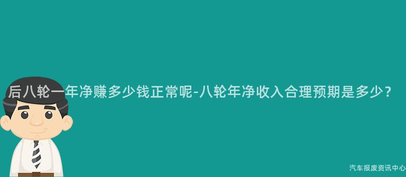 后八轮一年净赚多少钱正常呢-八轮年净收入合理预期是多少？