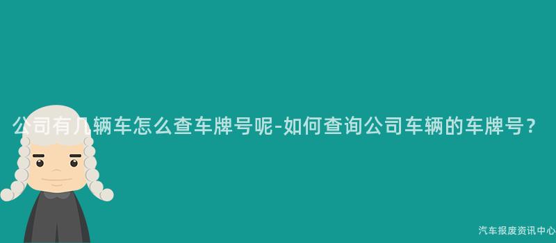 公司有几辆车怎么查车牌号呢-如何查询公司车辆的车牌号？