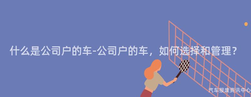 什么是公司户的车-公司户的车，如何选择和管理？