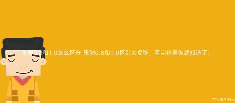 乐驰0.8和1.0怎么区分-乐驰0.8和1.0区别大揭秘，看完这篇你就知道了！