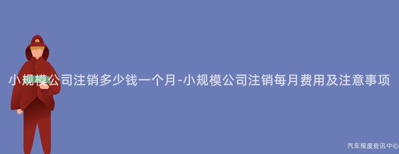 小规模公司注销多少钱一个月-小规模公司注销每月费用及注意事项