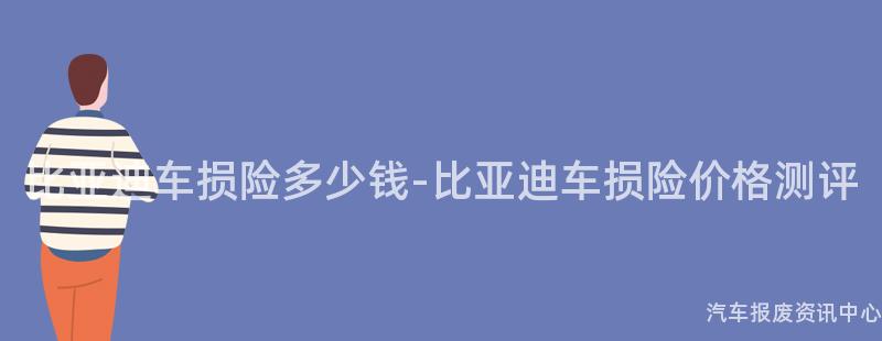 比亚迪车损险多少钱-比亚迪车损险价格测评