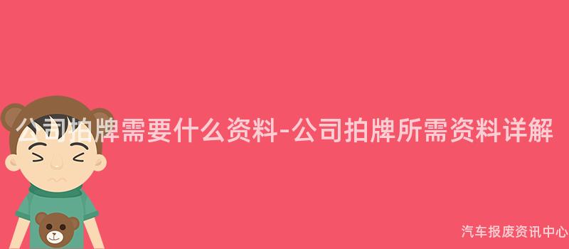 公司拍牌需要什么资料-公司拍牌所需资料详解