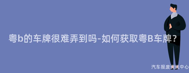 粤b的车牌很难弄到吗-如何获取粤B车牌？
