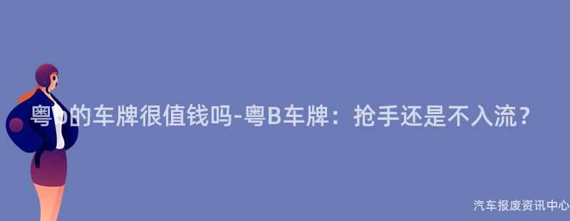 粤b的车牌很值钱吗-粤B车牌：抢手还是不入流？