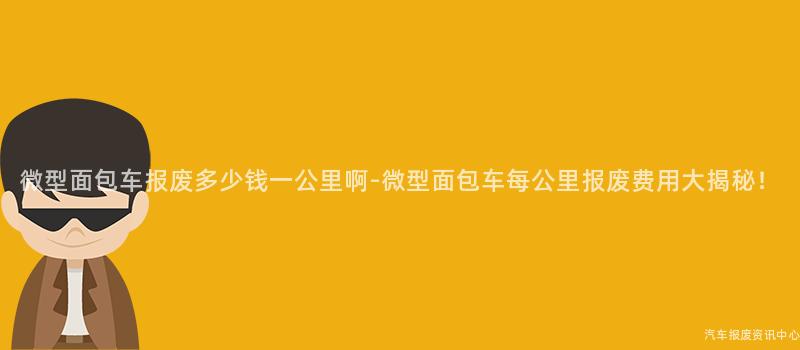 微型面包车报废多少钱一公里啊-微型面包车每公里报废费用大揭秘！