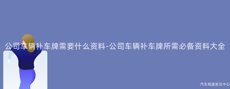 公司车辆补车牌需要什么资料-公司车辆补车牌所需必备资料大全