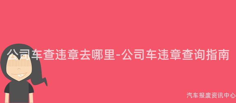 公司车查违章去哪里-公司车违章查询指南