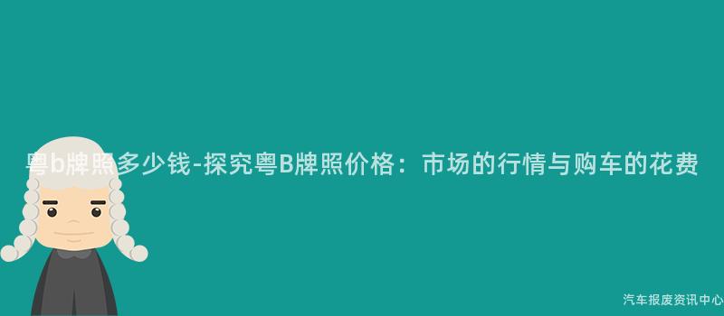 粤b牌照多少钱-探究粤B牌照价格：市场的行情与购车的花费