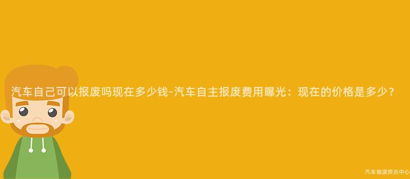 汽车自己可以报废吗现在多少钱-汽车自主报废费用曝光：现在的价格是多少？