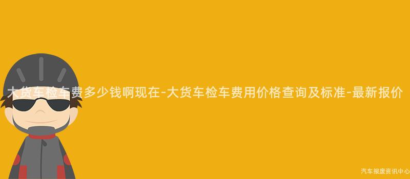大货车检车费多少钱啊现在-大货车检车费用价格查询及标准-最新报价