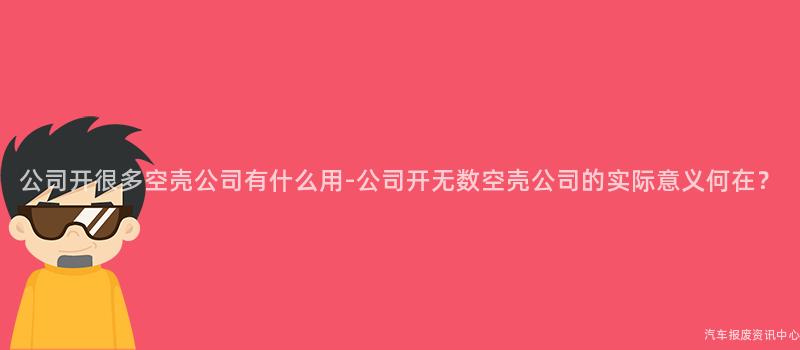 公司开很多空壳公司有什么用-公司开无数空壳公司的实际意义何在？