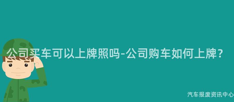 公司买车可以上牌照吗-公司购车如何上牌？