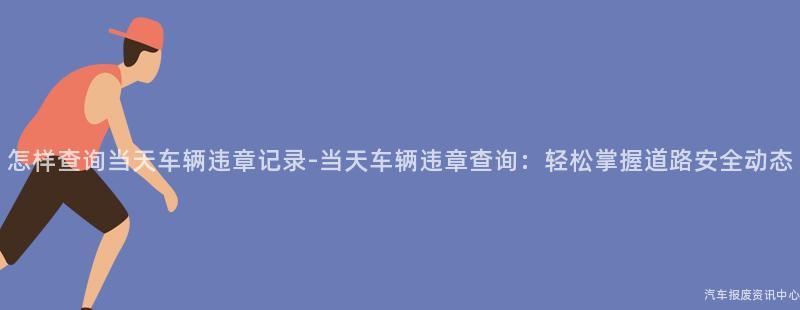 怎样查询当天车辆违章记录-当天车辆违章查询：轻松掌握道路安全动态