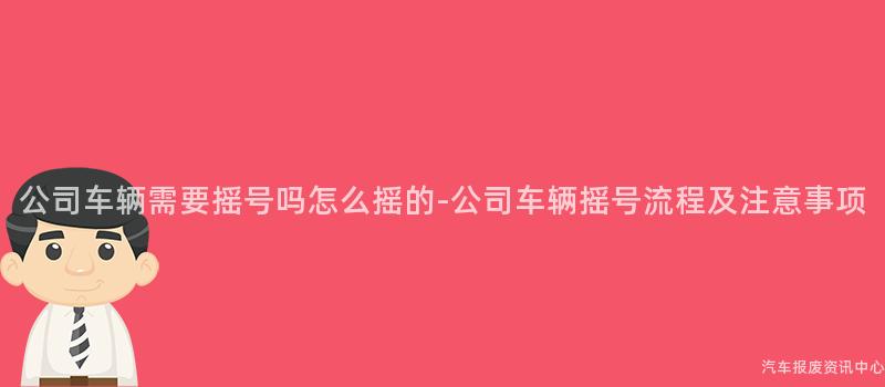 公司车辆需要摇号吗怎么摇的-公司车辆摇号流程及注意事项