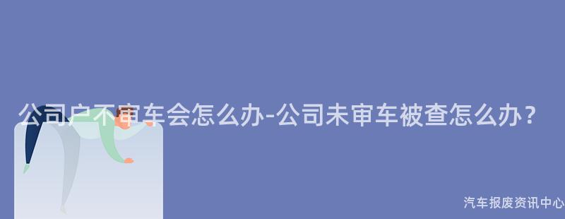 公司户不审车会怎么办-公司未审车被查怎么办？