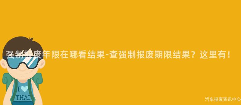 强制报废年限在哪看结果-查强制报废期限结果？这里有！