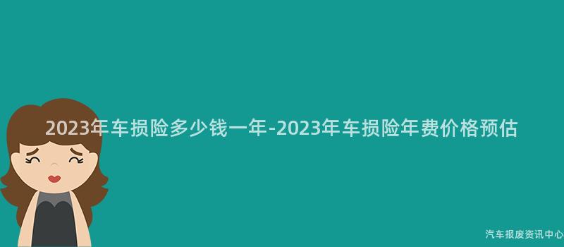 2023年车损险多少钱一年-2023年车损险年费价格预估